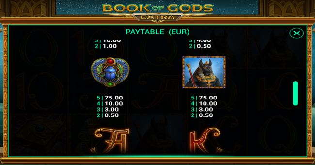 book of gods extra paytable 3 paytable