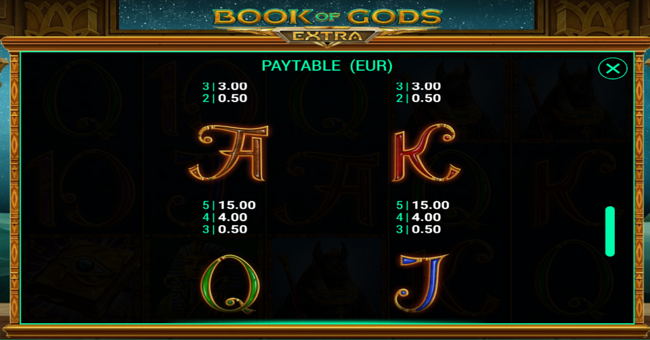 book of gods extra paytable 4 paytable