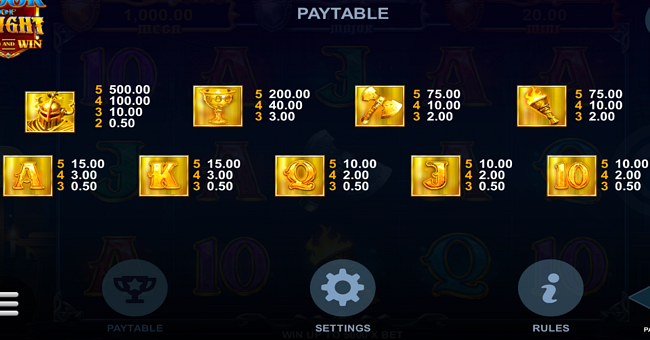 book of knight hold and win paytable 2 paytable