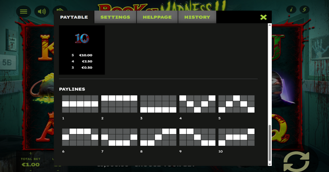 book of madness 2 paytable 3 paytable