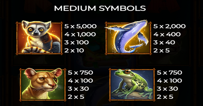 book of majestic lemur paytable 1 paytable