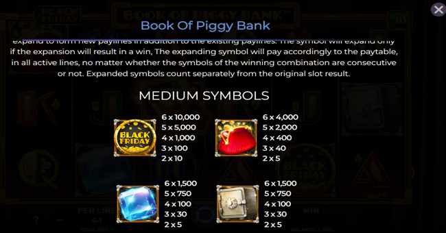 book of piggy bank black friday paytable 1 paytable