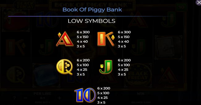 book of piggy bank black friday paytable 2 paytable
