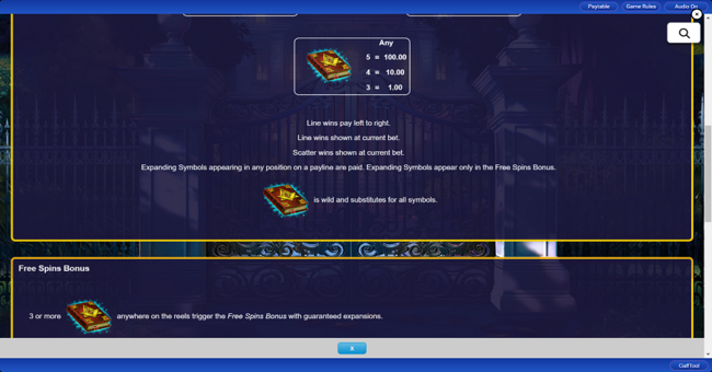 book of unseen paytable 2 paytable