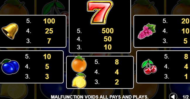 booming fruits 243 paytable paytable