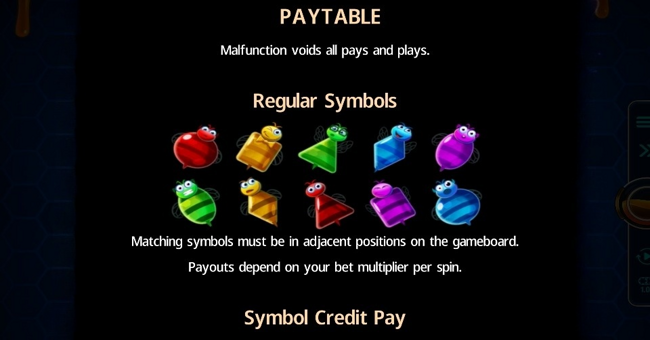 bubble beez paytable paytable