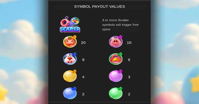 bubble blast bonanza paytable paytable