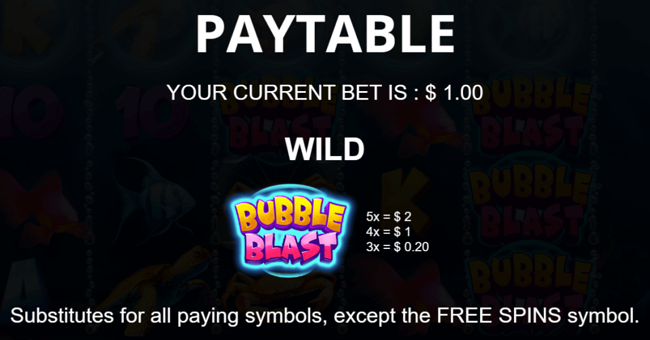 bubble hits paytable 1 paytable