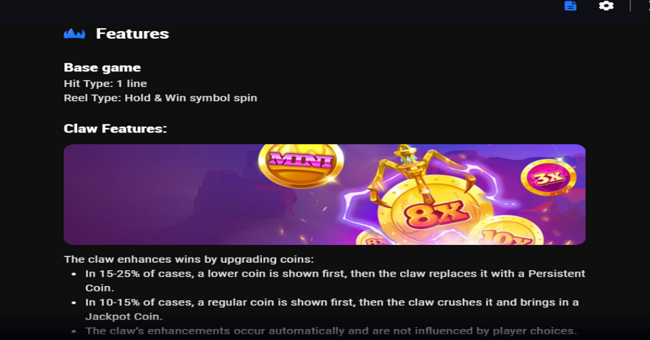 buffalo claws paytable 1 paytable