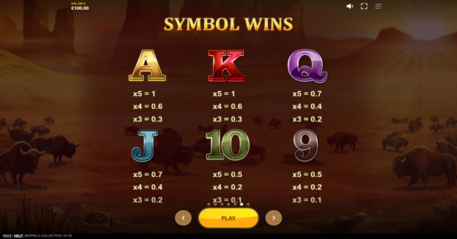 buffalo collector paytable 2 paytable