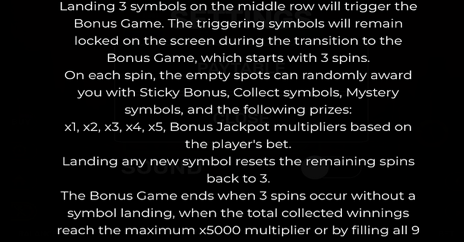 buffalo rampage blast the bonus 3x3 paytable 1 paytable