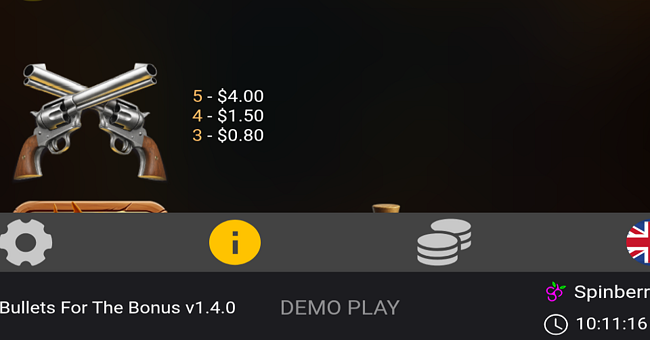 bullets for the bonus paytable 2 paytable