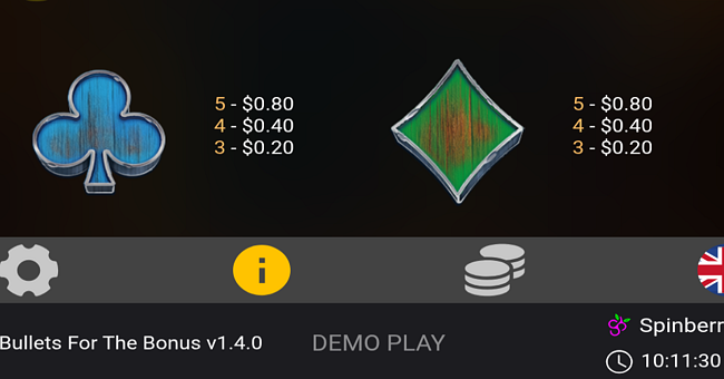 bullets for the bonus paytable 6 paytable