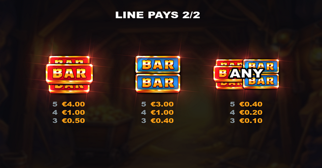 bullion rush 7s hold and win paytable 2 paytable