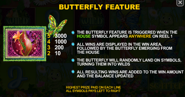 butterflies ii paytable 1 paytable
