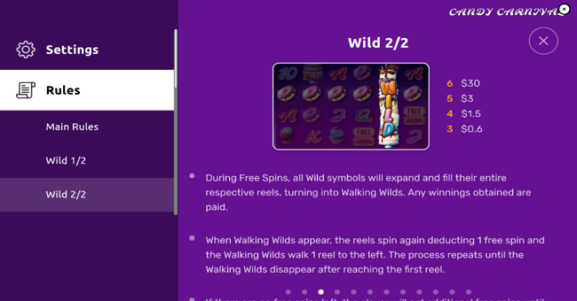 candy carnival paytable 2 paytable