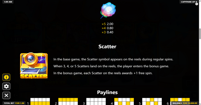 capypark up x paytable 3 paytable