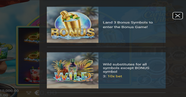 carioca vibes paytable 2 paytable