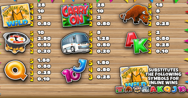 carry on camping paytable paytable