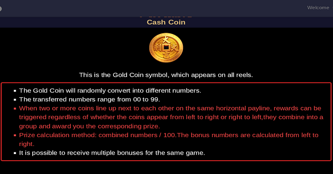 cash coin paytable 1 paytable