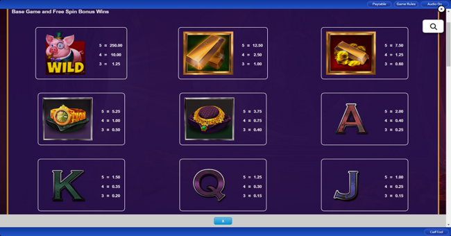 cash eruption hoggin cash paytable paytable