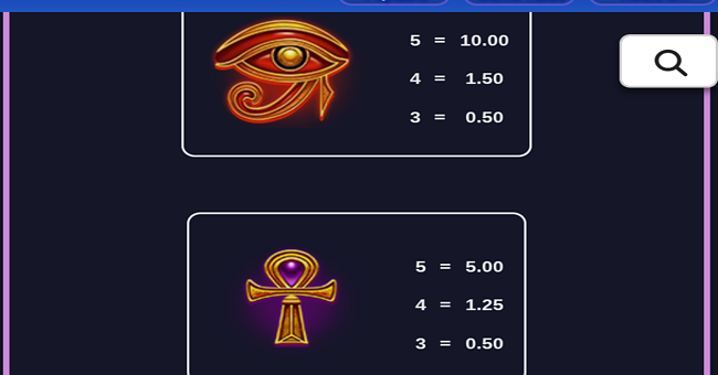 cash eruption megajackpots amulets of osiris paytable 2 paytable