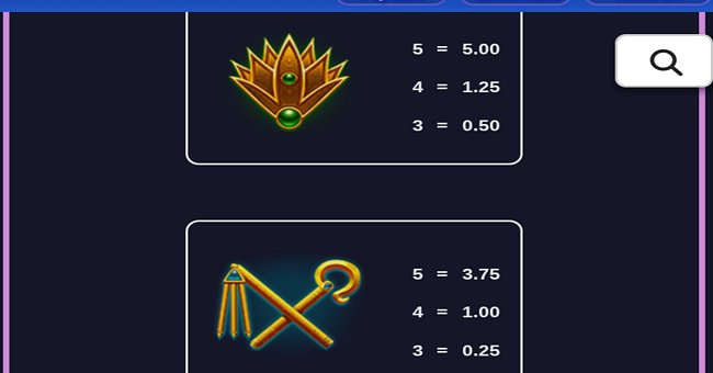 cash eruption megajackpots amulets of osiris paytable 3 paytable