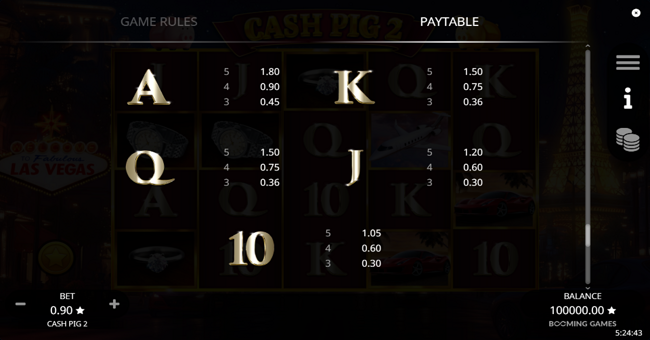 cash pig 2 paytable 2 paytable