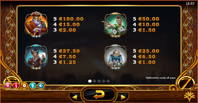 cazino zeppelin 1 paytable