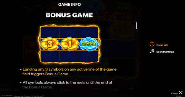 charge the clovers hit the bonus paytable 1 paytable