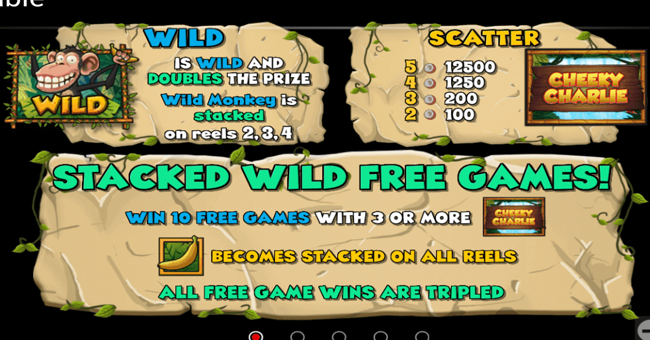 cheeky charlie paytable 1 paytable