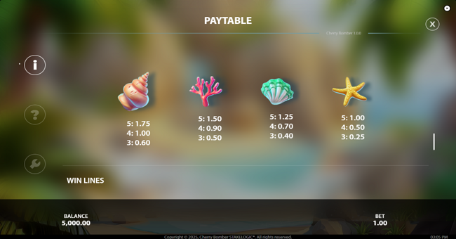 cherry bomber paytable 2 paytable