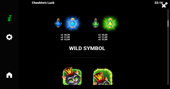 cheshires luck paytable 2 paytable