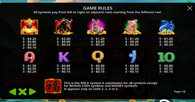 chests of cai shen infinity paytable paytable