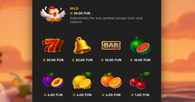 chicken fire paytable paytable