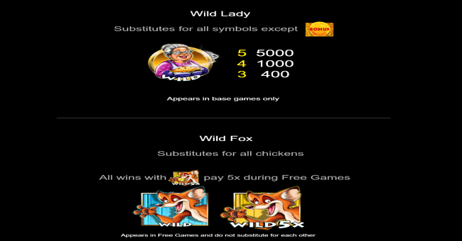 chicken fox 5x skillstar paytable paytable