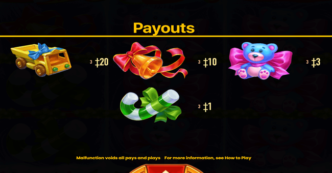 christmas gift rush 1 paytable