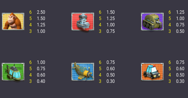 clash of the giants paytable 1 paytable