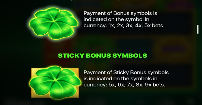 clover charm hit the bonus paytable 2 paytable