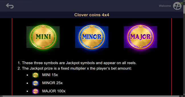 clover coins 4x4 hit the cash paytable 2 paytable