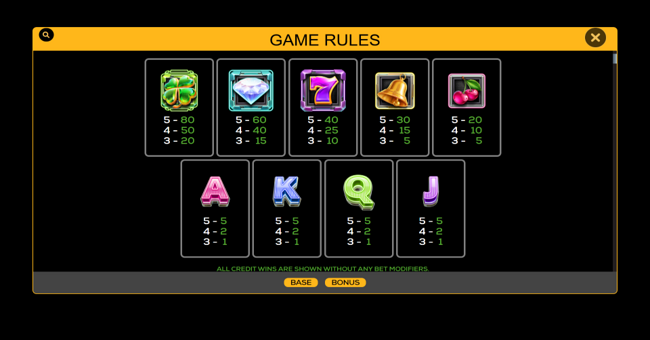 clover rush 1000 paytable 1 paytable