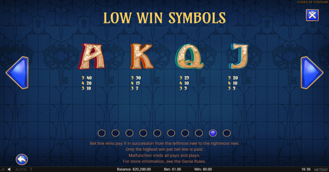 codex of fortune paytable 2 paytable