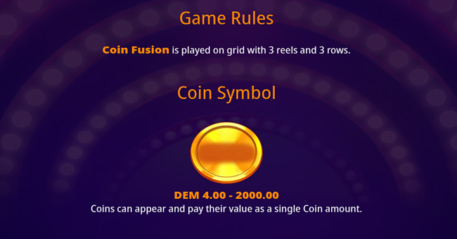coin fusion paytable paytable