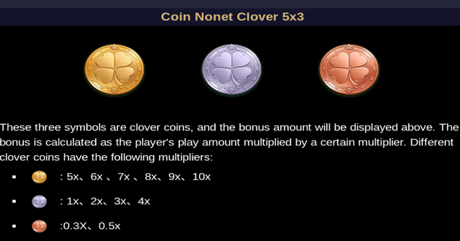 coin nonet clover 5x3 hold and win paytable paytable