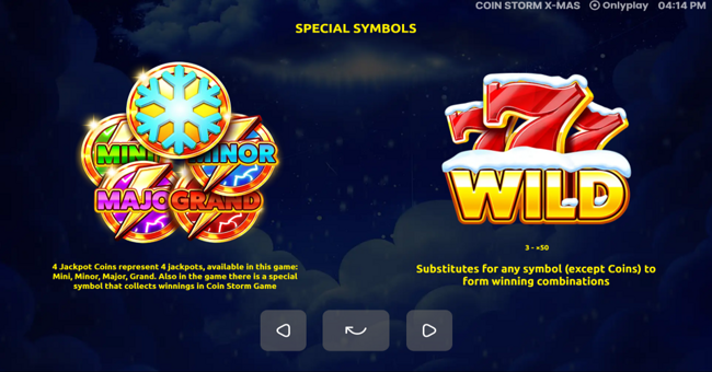 coin storm xmas paytable 2 paytable