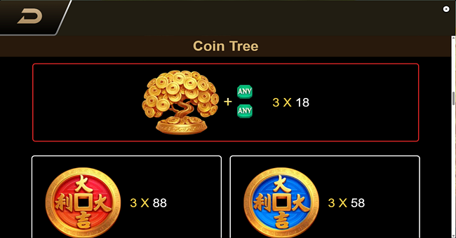 coin tree paytable 2 paytable
