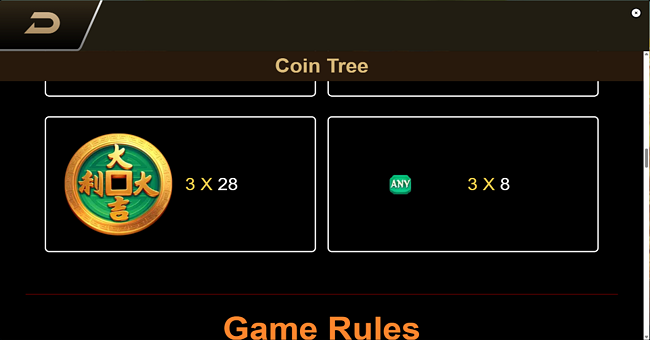 coin tree paytable 3 paytable