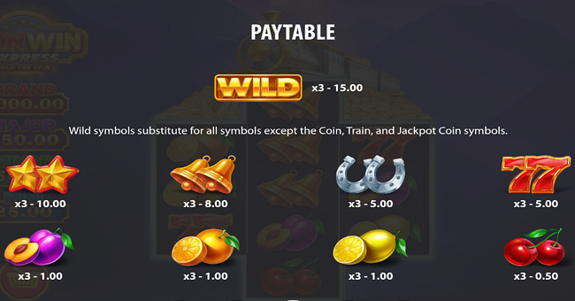 coin win express hold the spin paytable paytable