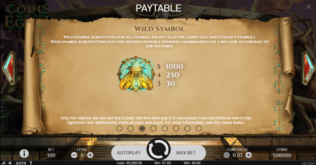 coins of egypt paytable 3 paytable