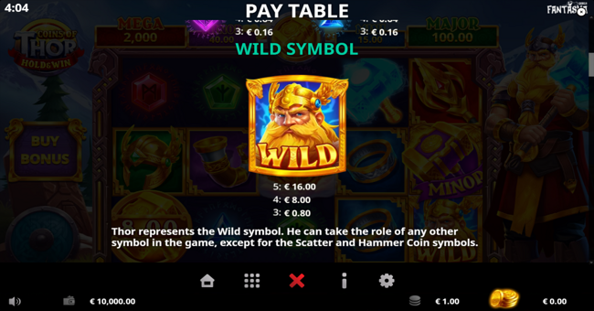 coins of thor paytable 3 paytable